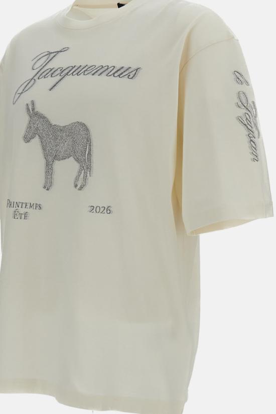  자크뮈스 반팔 티셔츠 르 티셔츠 아네 티셔츠 오프 화이트 - JACQUEMUS