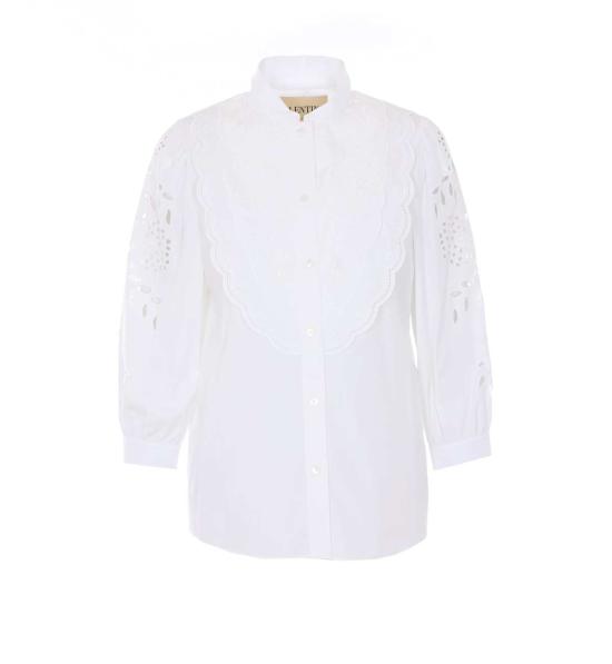  발렌티노 가라바니 탑 자수 셔츠 화이트