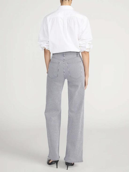  프레임 스트레이트 팬츠 르 슬림 팔라초 진 네이비 스트라이프 - FRAME