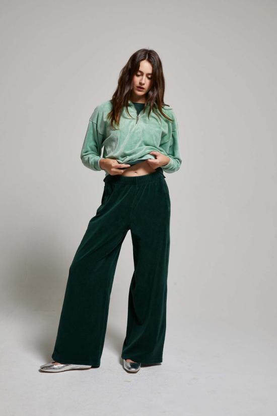  아셀 스웨터 애셔 코디 코듀로이 벨루어 1/4 지퍼 스웨트셔츠 아보카도 - ASHER