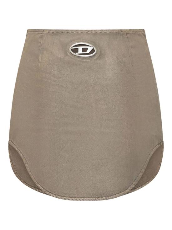  디젤 숏 스커트 코튼 블렌드 미니 스커트 골든