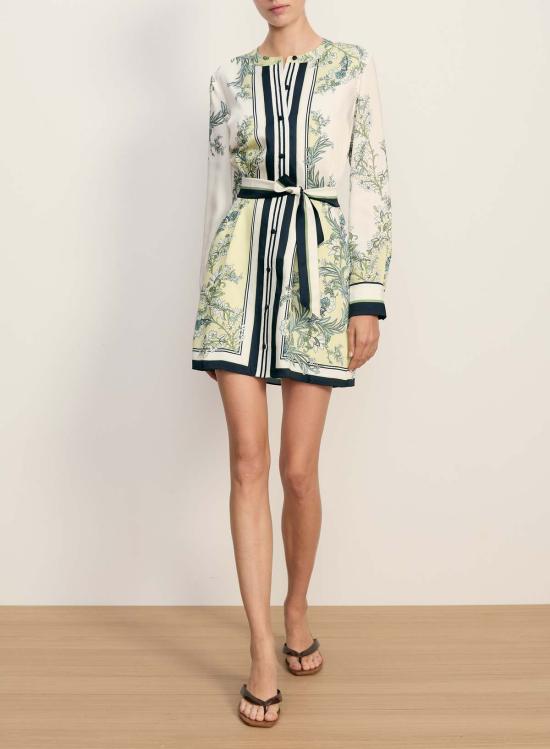  베로니카비어드 숏 원피스 베로니카 비어드 카스토우 스카프 프린트 미니 드레스 라이트 피스타치오 멀티