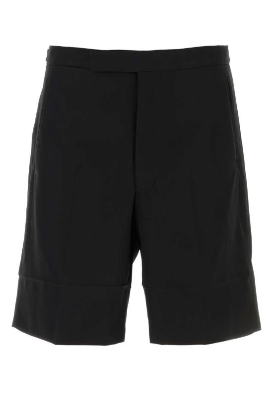  프라다 숏팬츠 블랙 코튼 버뮤다 쇼츠 블랙