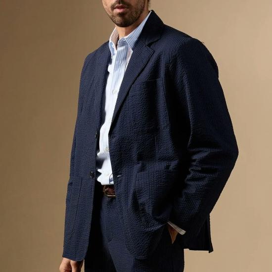  포르투기스플란넬 수트 자켓 포르투갈 플란넬 아틀란티코 블레이저 네이비