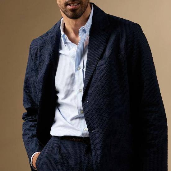  포르투기스플란넬 수트 자켓 포르투갈 플란넬 아틀란티코 블레이저 네이비 - PORTUGUESE FLANNEL