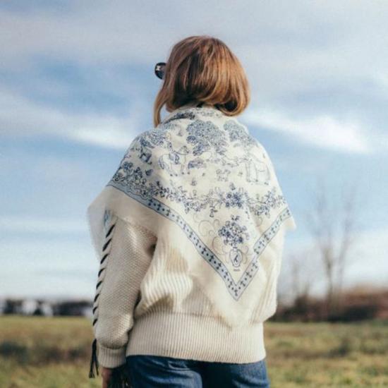  메종 르콩트 플라망 머플러/스카프 Maison Lecomte 플라망 울/실크 스카프 100x100cm - MAISON LECOMTE FLAMENT