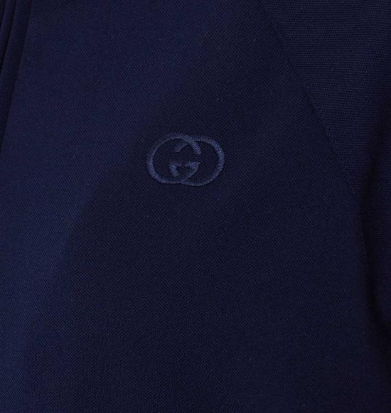  구찌 스웨터 로고 지퍼 후드티 블루 - GUCCI