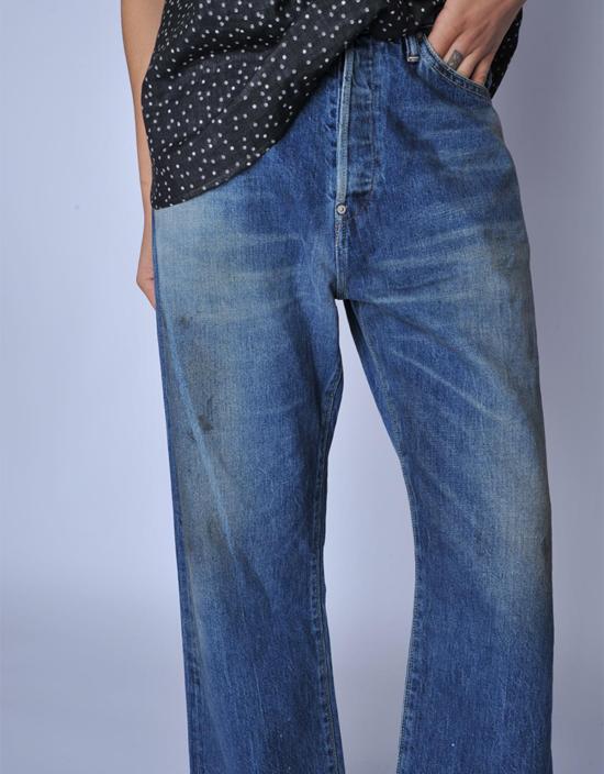  치말라 데님 팬츠 미디엄 빈티지 셀비지 배기컷 진 - CHIMALA