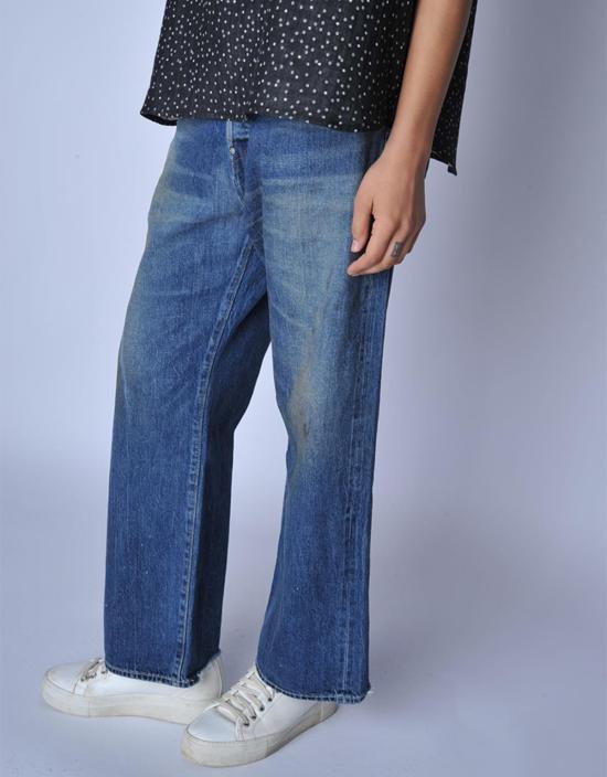  치말라 데님 팬츠 미디엄 빈티지 셀비지 배기컷 진 - CHIMALA