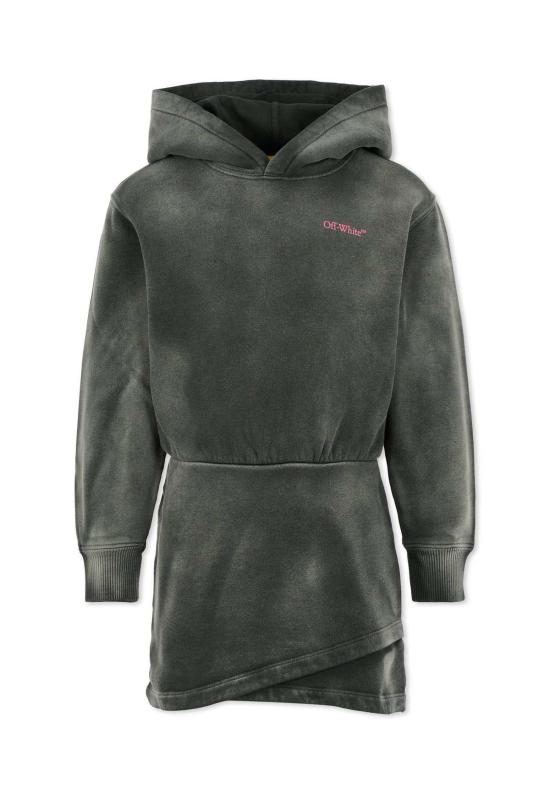  [키즈] 오프화이트 원피스 로고가 있는 아동용  그레이 드레스