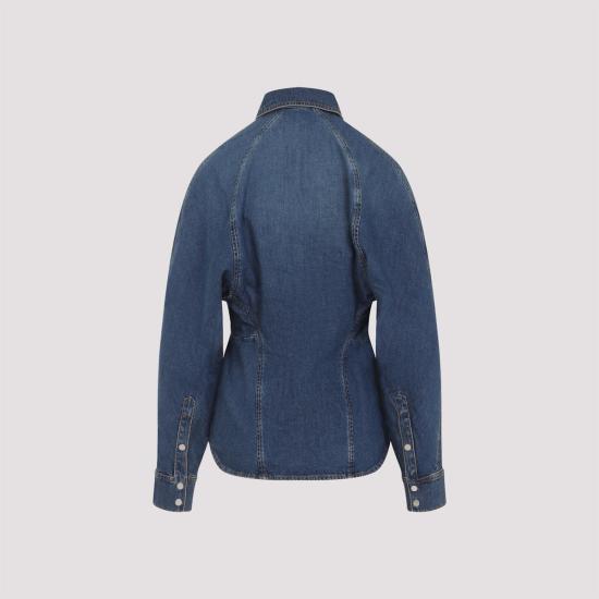  알라이아 탑 Alaia Alaa 커브드 셔츠 Bleu Mineral - ALAIA