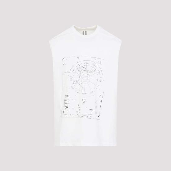  릭 오웬스 민소매 티셔츠 브래드 티셔츠 밀크 블랙