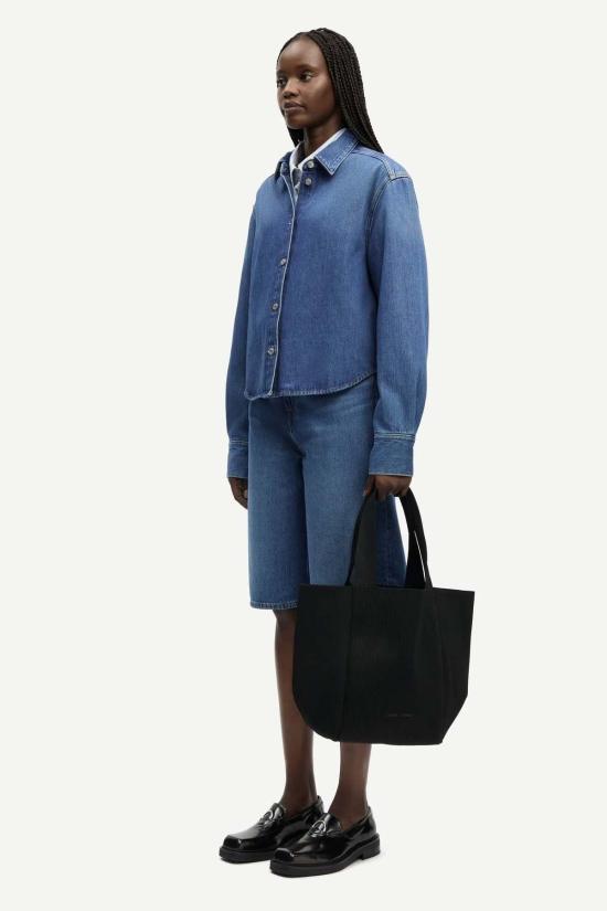  삼소앤삼소 탑 Samsøe Samsøe 플루이드 데님 소재의 Sacelia 셔츠 - SAMSOE SAMSOE