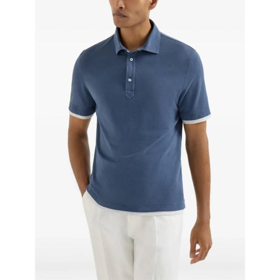  브루넬로 쿠치넬리 스웨터 Brunello Cucinelli  폴로 셔츠 블루 - BRUNELLO CUCINELLI