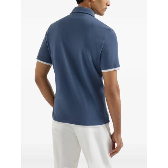  브루넬로 쿠치넬리 스웨터 Brunello Cucinelli  폴로 셔츠 블루 - BRUNELLO CUCINELLI