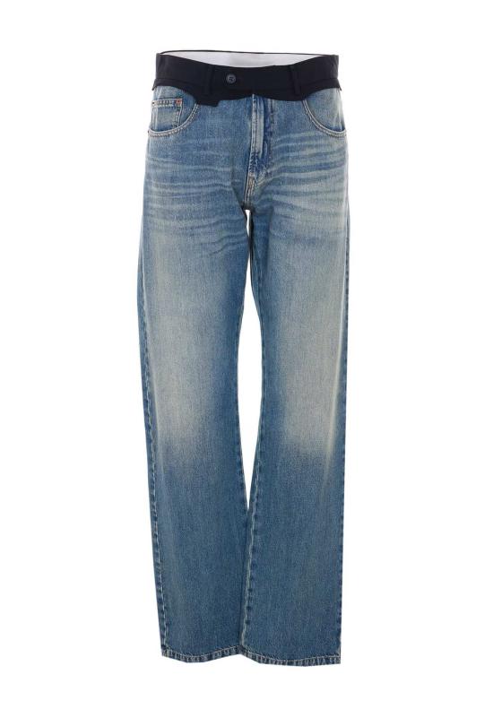  MM6 메종마르지엘라 데님 팬츠 Mm6 메종 마르지엘라 교체형 허리 청바지 블루