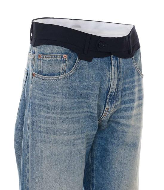  MM6 메종마르지엘라 데님 팬츠 Mm6 메종 마르지엘라 교체형 허리 청바지 블루 - MM6 MAISON MARGIELA