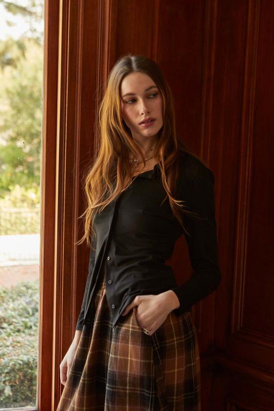  아셀 탑 애셔 사리 칼라 셔츠 - ASHER