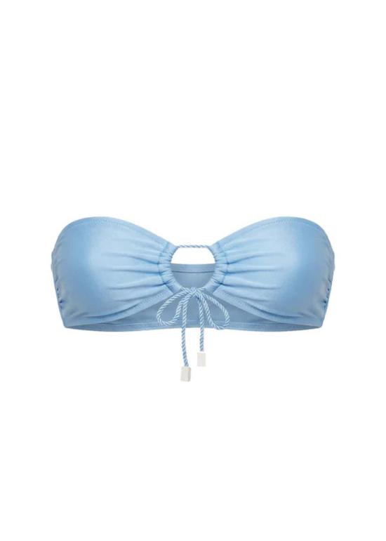  솔리드 앤 스트라이프 비키니 수영복 타티 타이 비키니 탑 블루 라군 - SOLID AND STRIPED