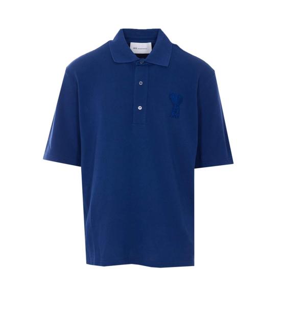  아미 폴로 티셔츠 알렉상드르 마티우시 ADC 로고 폴로 셔츠 블루