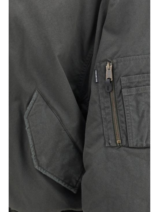 26SS 발렌시아가 후디드 스탠다드 보머 재킷 857699 TTP101140 Grey - BALENCIAGA