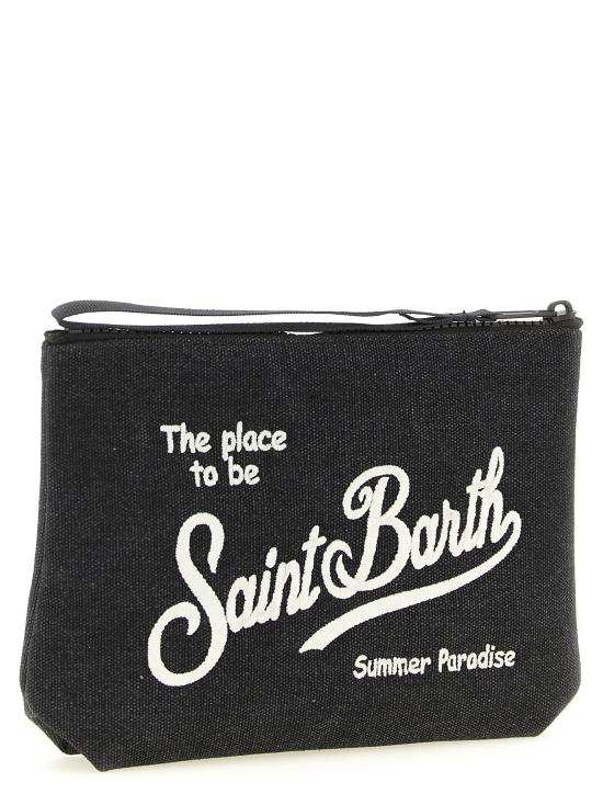 26SS 세인트바쓰 클러치/파우치 ALINECANVAS00EMB Black - MC2 SAINT BARTH
