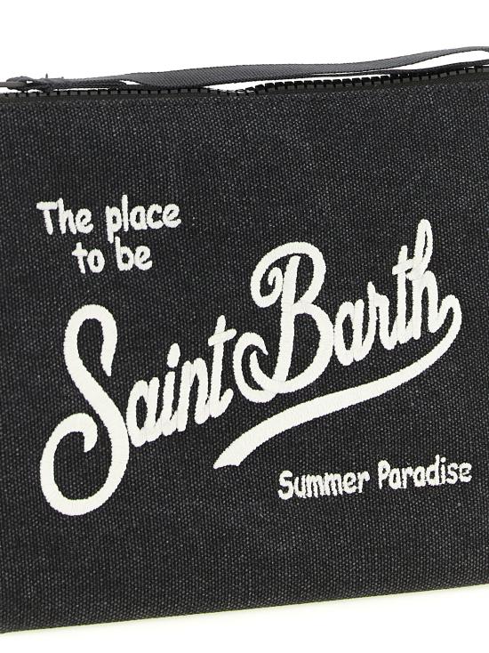 26SS 세인트바쓰 클러치/파우치 ALINECANVAS00EMB Black - MC2 SAINT BARTH