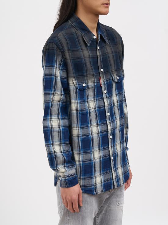 26SS 디스퀘어드2 긴팔 셔츠 NS74DM0993D35206001F Blue - DSQUARED2