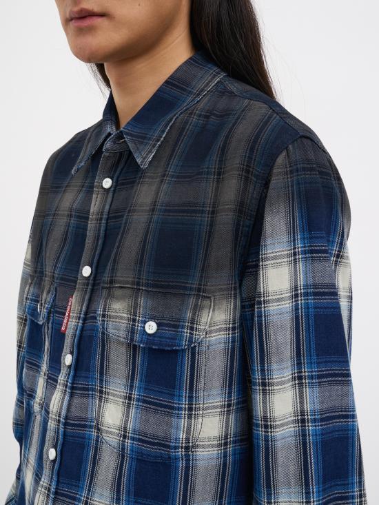 26SS 디스퀘어드2 긴팔 셔츠 NS74DM0993D35206001F Blue - DSQUARED2