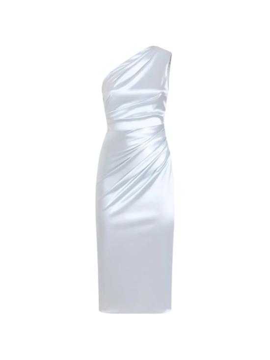 26SS 돌체앤가바나 스트레치 새틴 원 숄더 드레스 F617RT FURADB3033 Light Blue