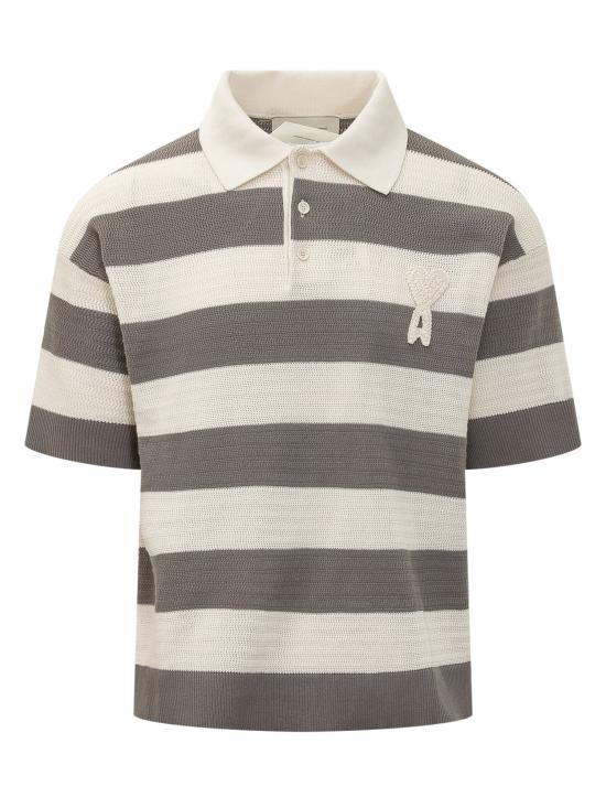 26SS 아미 폴로 티셔츠 HPL432KN0153 A152 BLANC CREME CARBONE