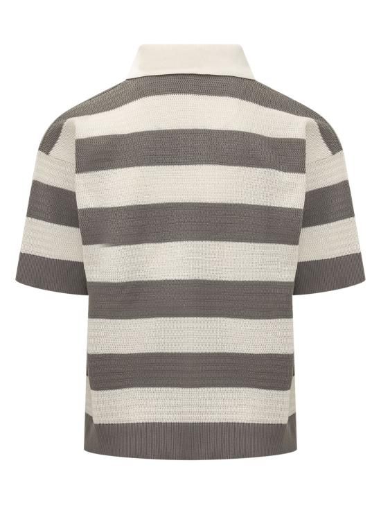 26SS 아미 폴로 티셔츠 HPL432KN0153 A152 BLANC CREME CARBONE - AMI