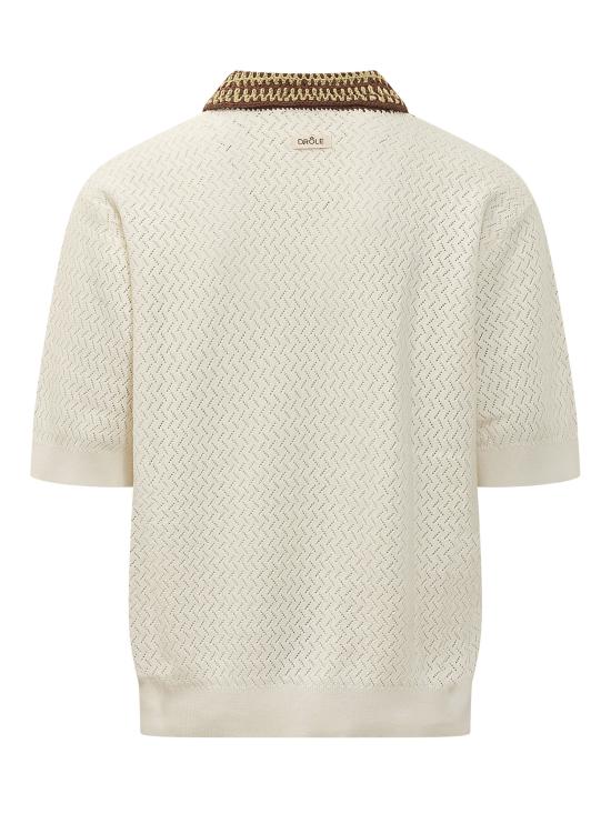 26SS 드롤드무슈 폴로 티셔츠 KPO206CO292 OW OFF WHITE - DROLE DE MONSIEUR