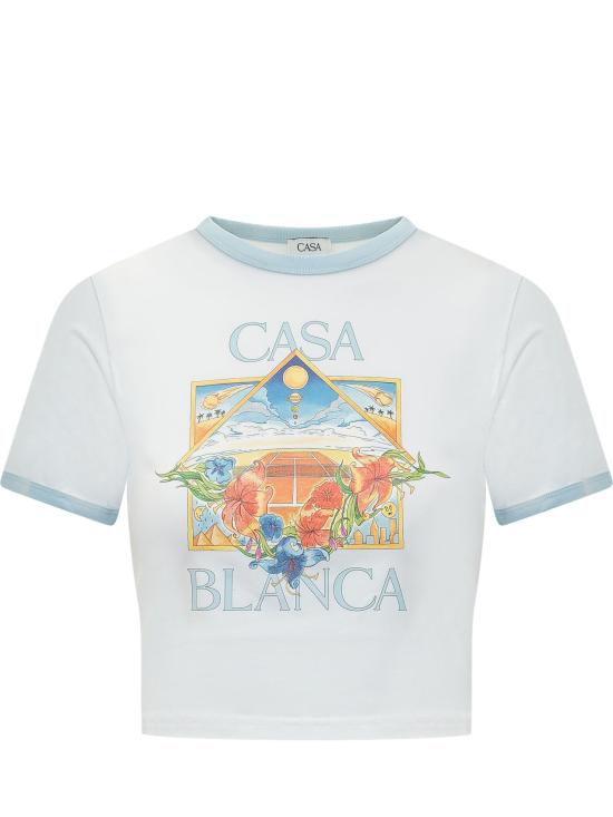 26SS 카사블랑카 반팔 티셔츠 WSS26JTS010 03 TENNIS LANDSCAPE