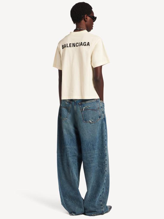 26SS 발렌시아가 백 미디엄 핏 티셔츠 850990 TTVJ1 9020 CREAM - BALENCIAGA