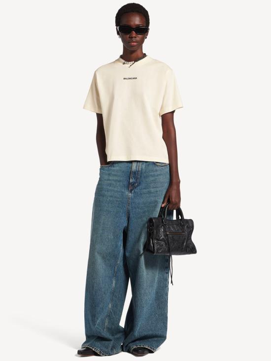 26SS 발렌시아가 백 미디엄 핏 티셔츠 850990 TTVJ1 9020 CREAM - BALENCIAGA