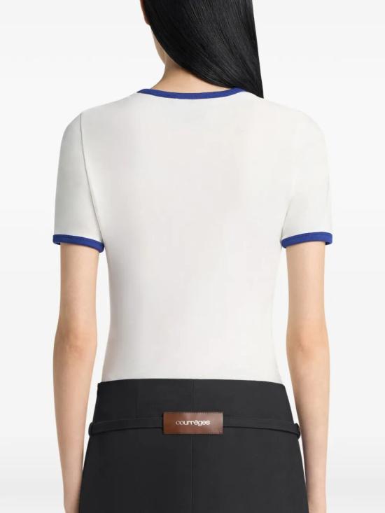 26SS 쿠레쥬 탑 125JTS017JS0203 B257 HERITAGE WHITE MIN BLUE - COURREGES