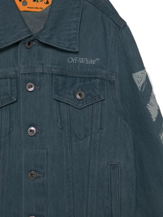 26SS [키즈] 오프화이트 데님 자켓 44BYE001S26D001 423 MEDIUM BLUE - OFF WHITE