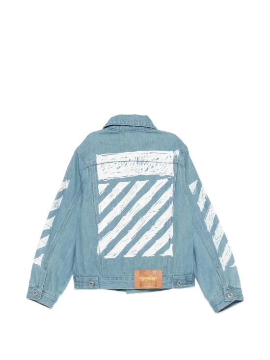 26SS [키즈] 오프화이트 데님 자켓 44BYE001S26D001 423 MEDIUM BLUE - OFF WHITE