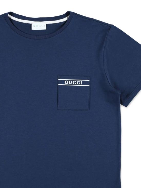 26SS [키즈] 구찌 티셔츠 854328 XJHNU 4087 PRUSSIAN BLUE WHITE - GUCCI