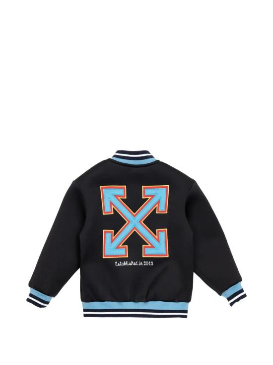 26SS [키즈] 오프화이트 봄버 자켓 44BEH001S26F001 001 BLACK - OFF WHITE