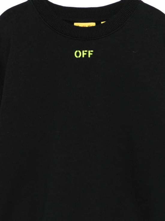 26SS [키즈] 오프화이트 티셔츠 44BBA001S26F003 001 BLACK - OFF WHITE