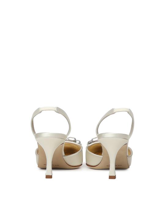 25FW 마놀로 블라닉 플랫 슈즈 1263183 1309 White - MANOLO BLAHNIK