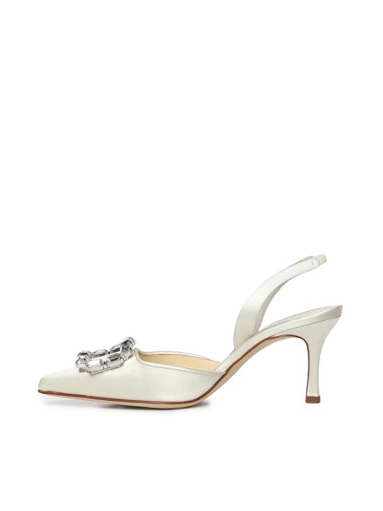 25FW 마놀로 블라닉 플랫 슈즈 1263183 1309 White - MANOLO BLAHNIK