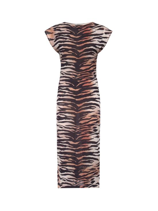 26SS 핑코 미디 원피스 106371 A356ZC8 Multicolor Black Beige