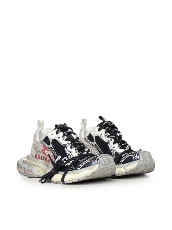 26SS 발렌시아가 3xl 스플릿 로고 스니커즈 840090 W3XSG9161 Light Yellow Red Navy - BALENCIAGA