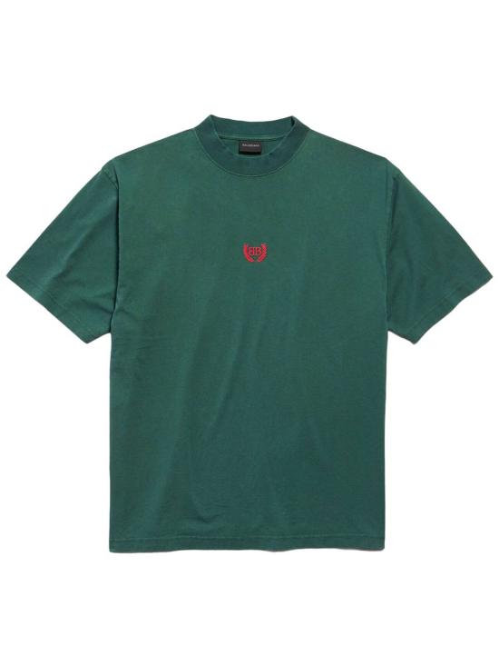 26SS 발렌시아가 로렐 클래식 티셔츠 764235 TSVC9 3044 DARK GREEN DOM