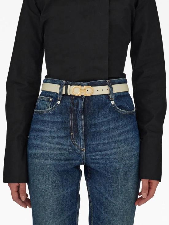  살바토레 페라가모 벨트 764045 WHITE White - SALVATORE FERRAGAMO