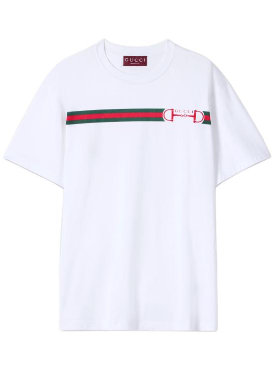 26SS 구찌 프린트 코튼 저지 티셔츠 837959XJHM5 9081 White