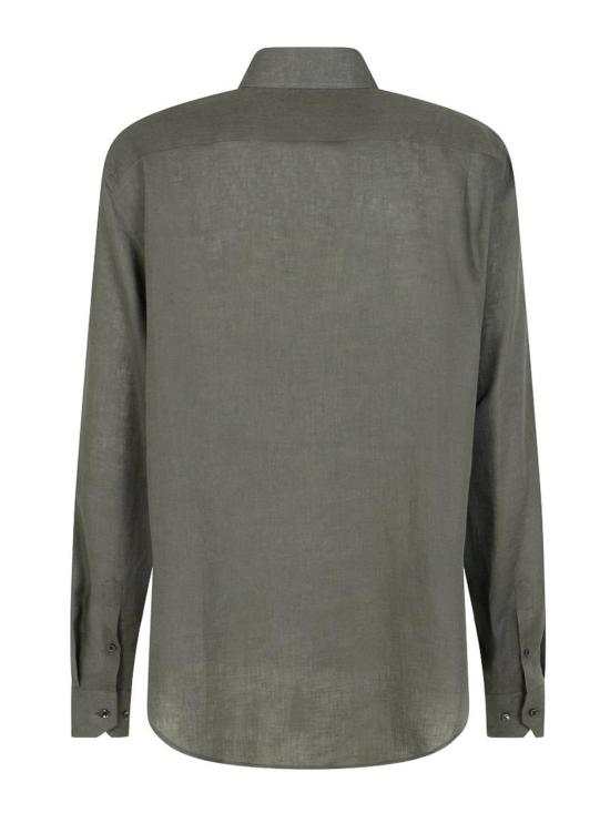 26SS 조르지오 아르마니 레규러 핏 린넨 셔츠 8WGCCZ98TZC62U7123 Grey - GIORGIO ARMANI
